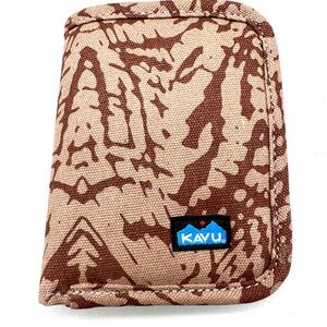 KAVU Zippy Wallet Brown Tan Canvas Bifold Card Holder missing inside pocket